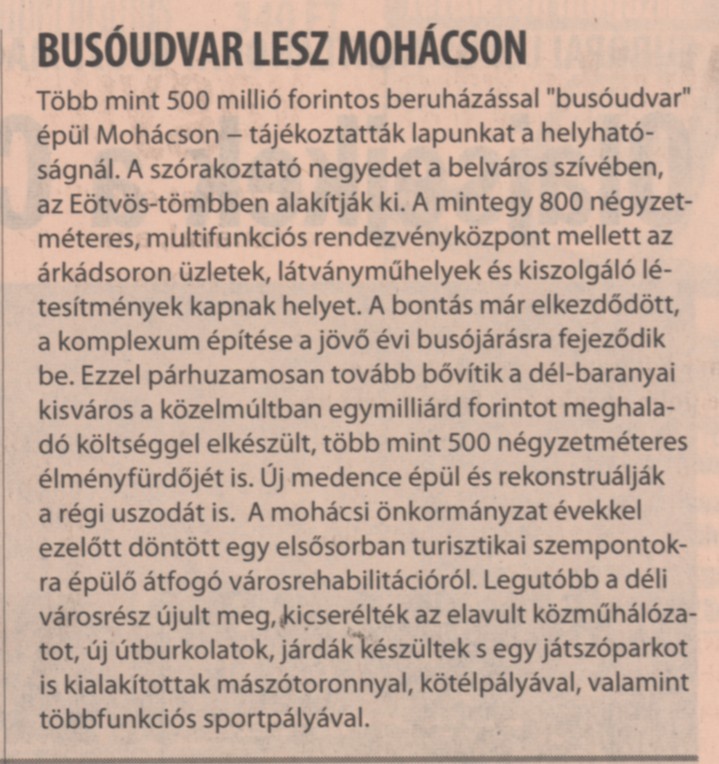 Busóudvar lesz Mohácson