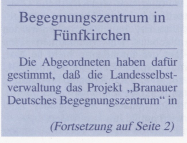 Begegnungszentrum in Fünfkirchen / krz