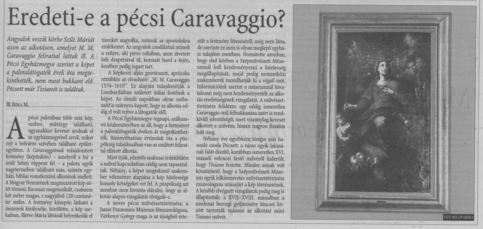 Eredeti-e a pécsi Caravaggio?