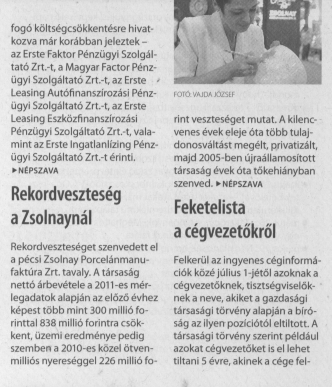 Rekordveszteség a Zsolnaynál