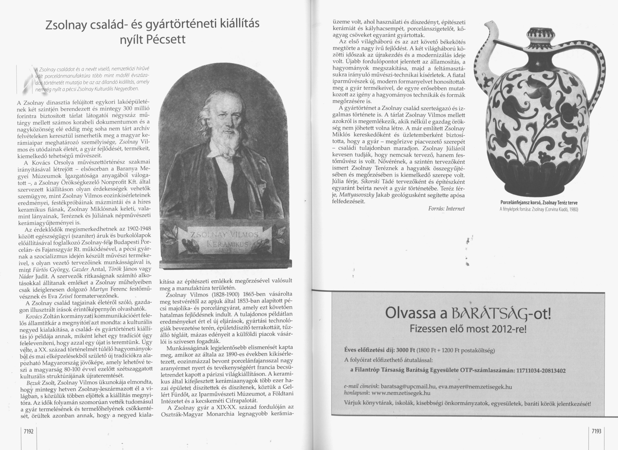 Zsolnay család- és gyártörténeti kiállítás nyílt Pécsett