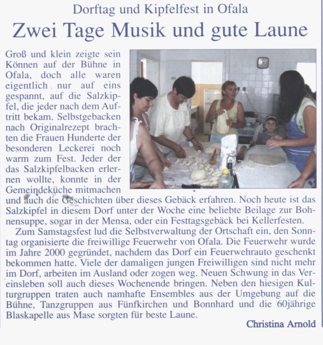 Zwei Tage Musik und gute Laune Dorftag und Kipfelfest in Ofala