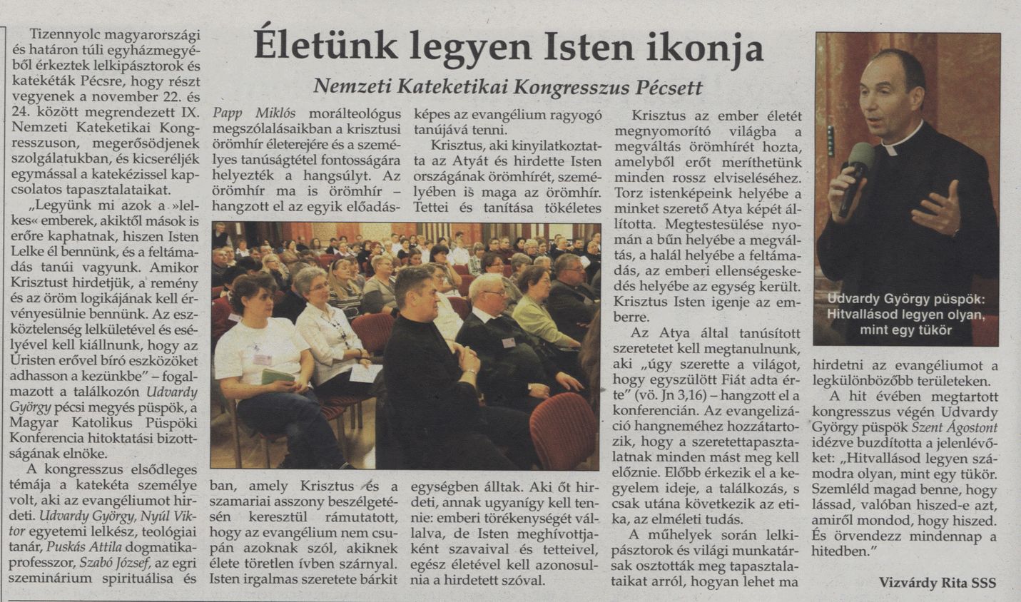 Életünk legyen Isten ikonja Nemzeti Kateketikai Kongresszus Pécsett