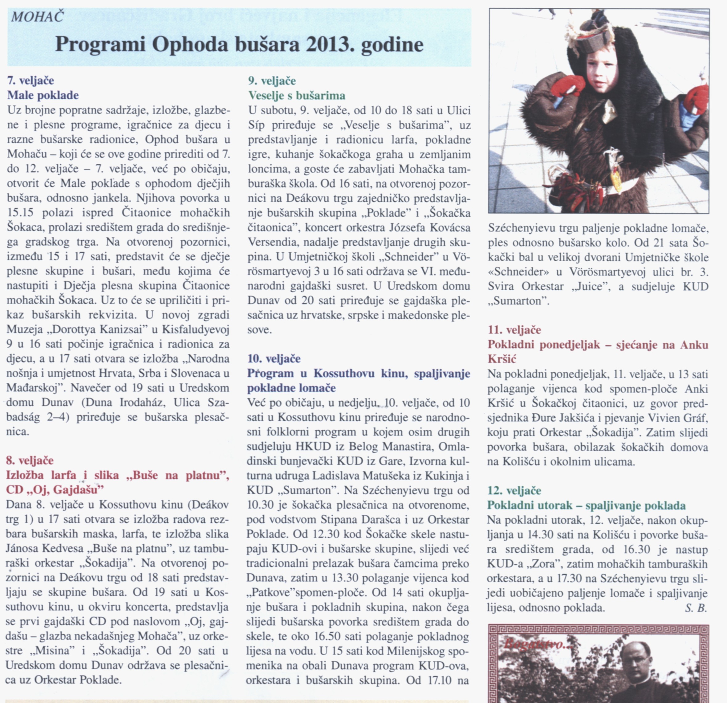 Programi Ophoda bušara 2013. godine