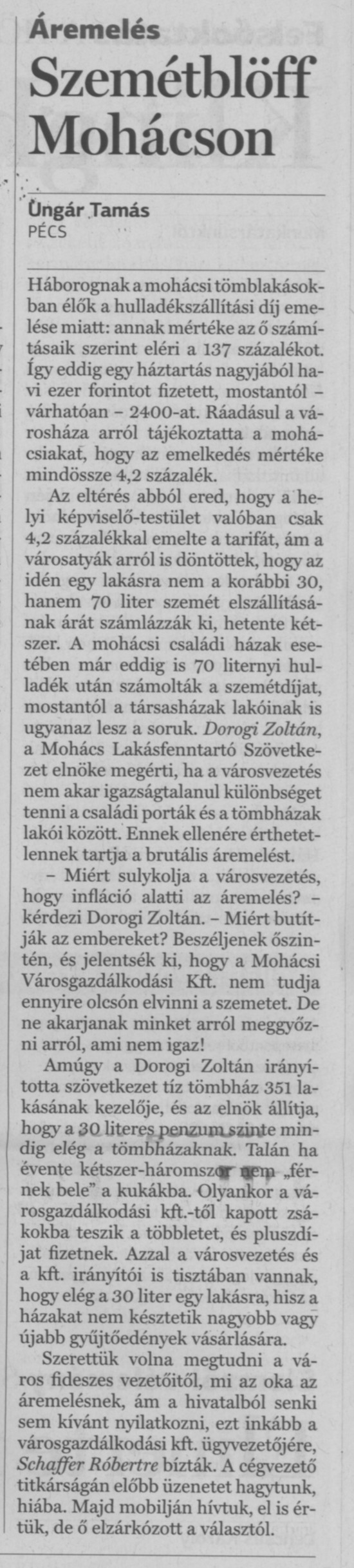 Szemétblöff Mohácson