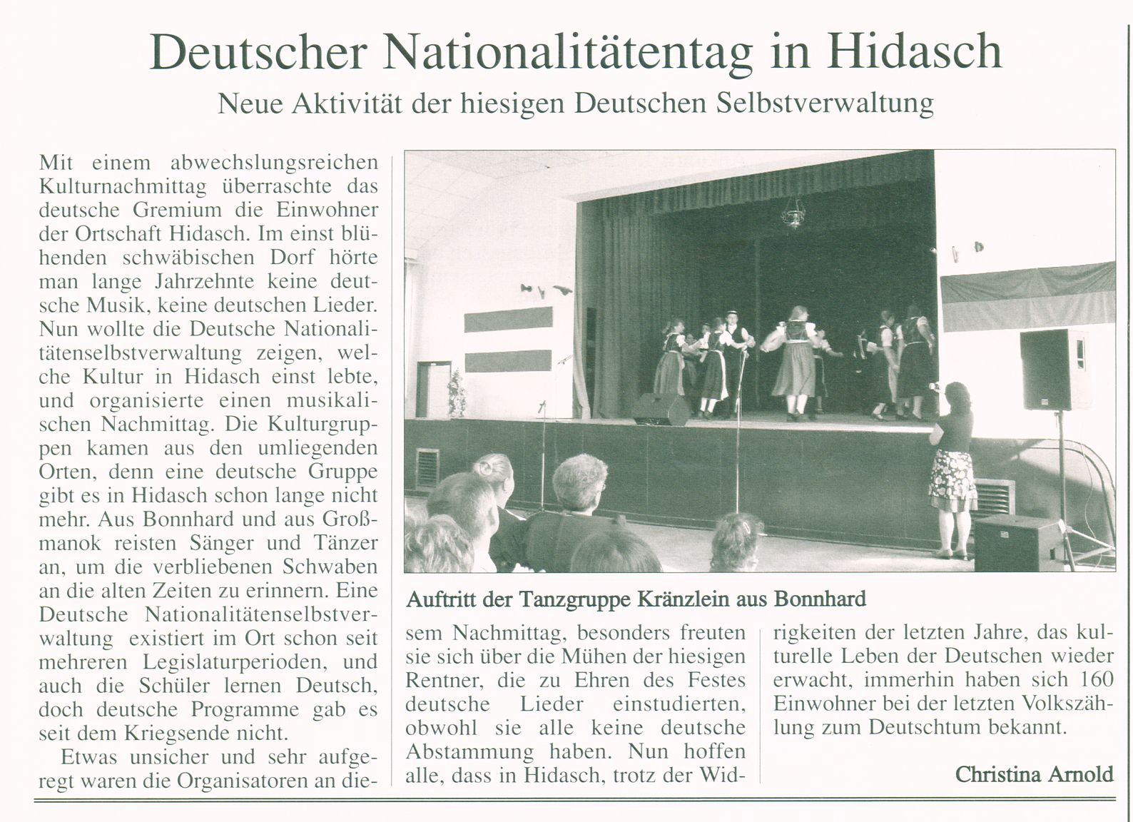 Deutscher Nationalitätentag in Hidasch Neue Aktivität der hiesigen Deutschen Selbstverwaltung