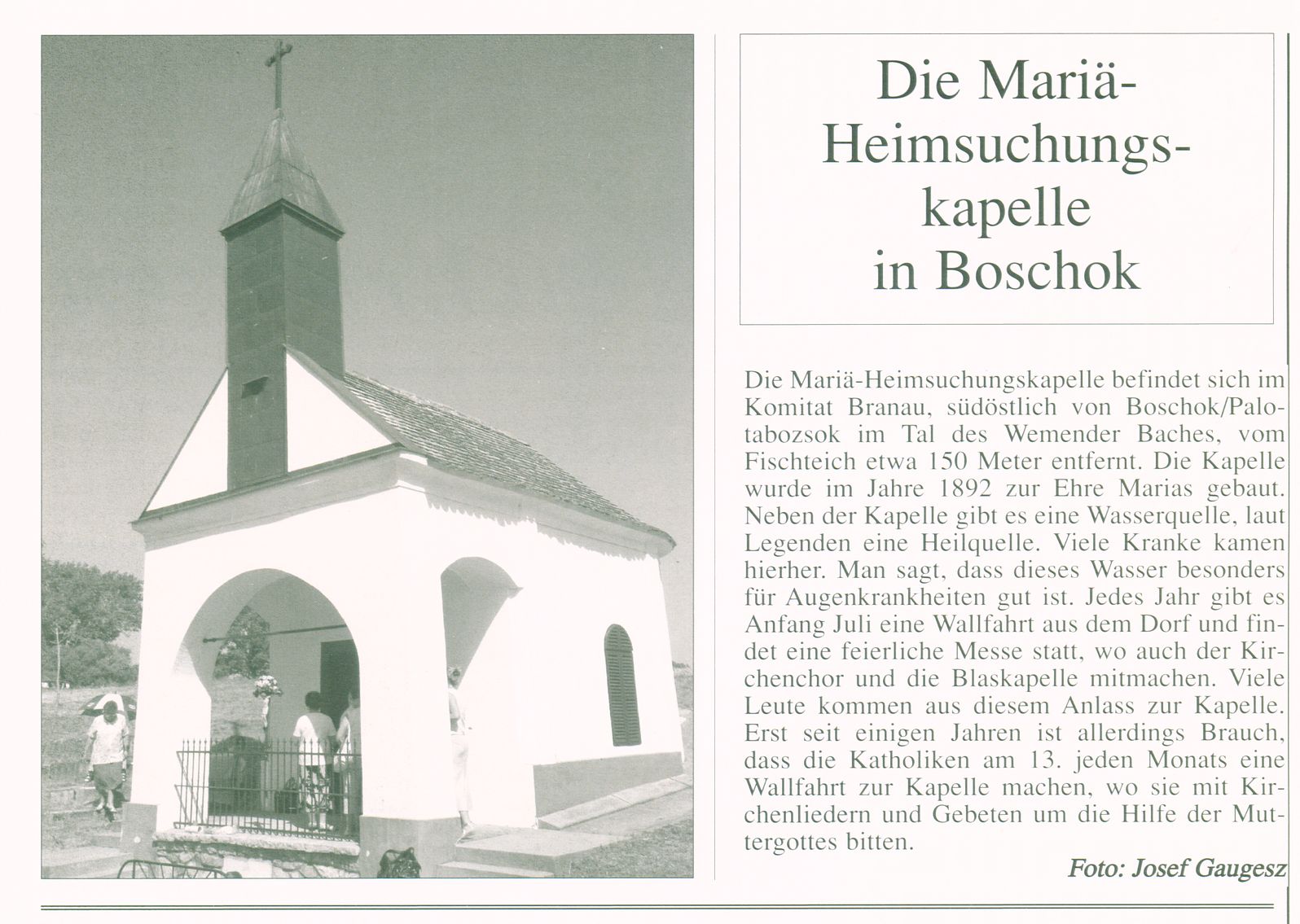 Die Mariä-Heimsuchungskapelle in Boschok