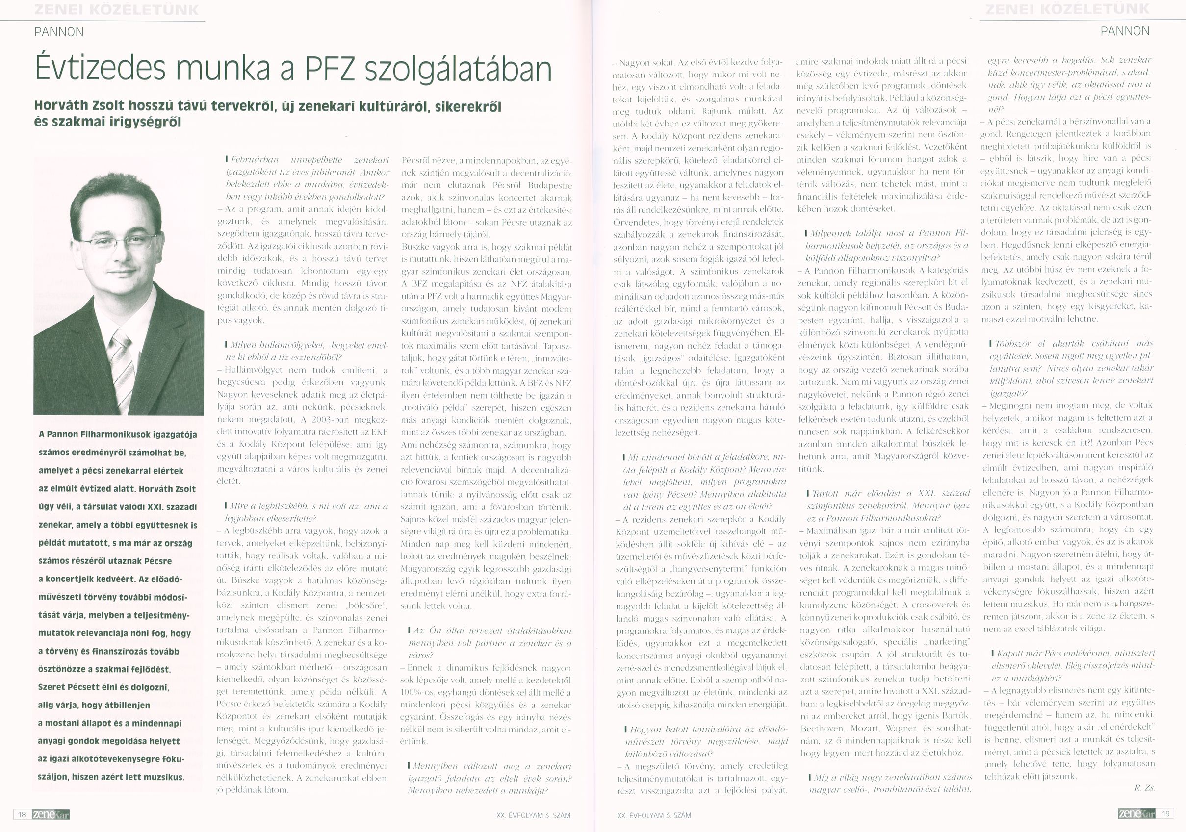 Évtizedes munka a PFZ szolgálatában Horváth Zsolt hosszú távú tervekről, új zenekari kultúráról, sikerekről és szakmai irigységről