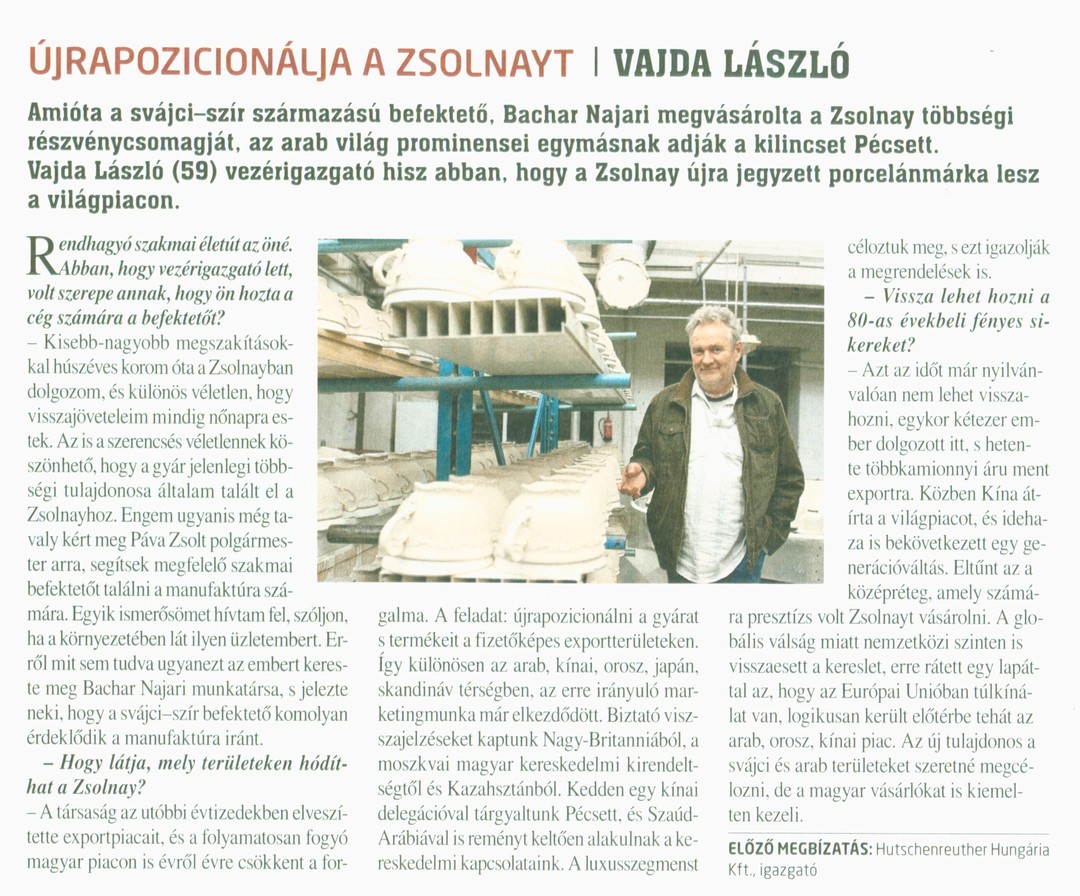 Újrapozicionálja a Zsolnayt