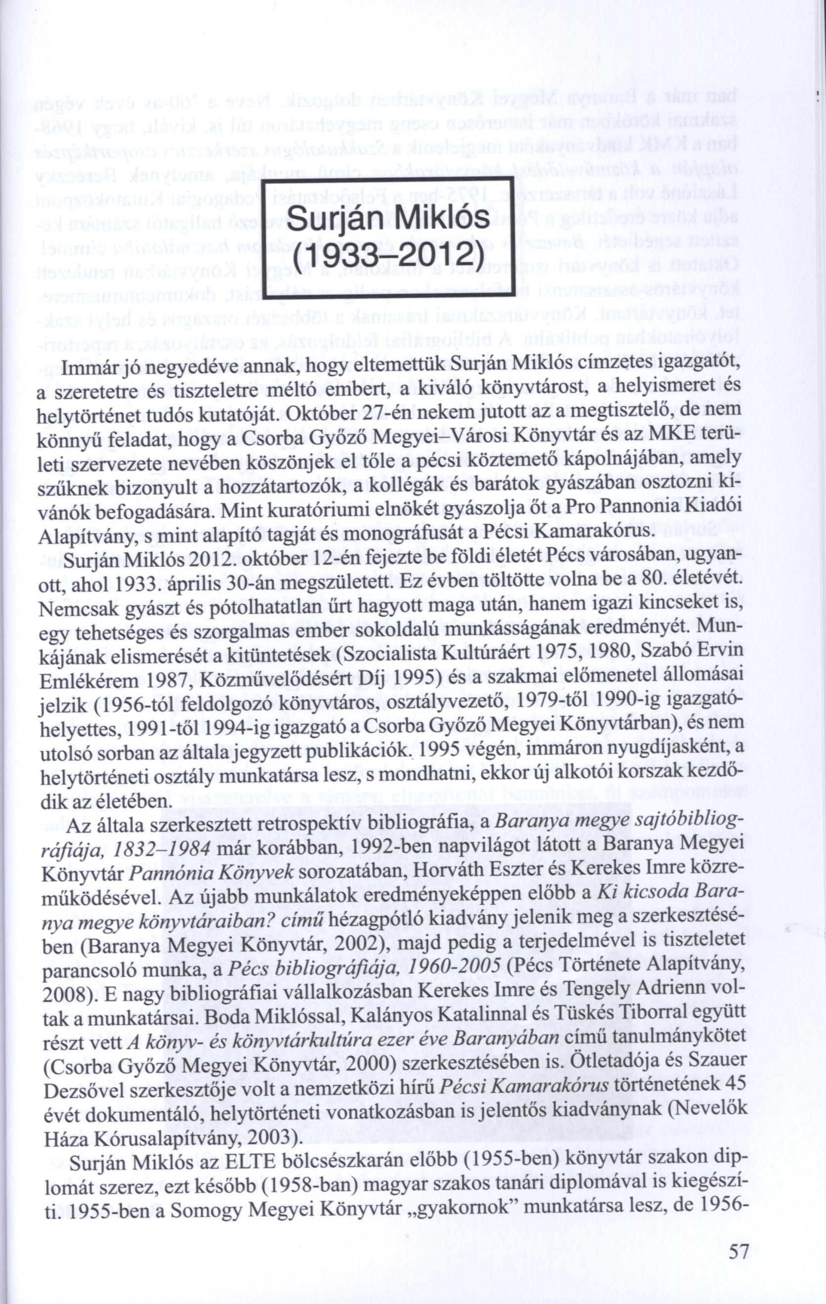 Surján Miklós (1933-2012)