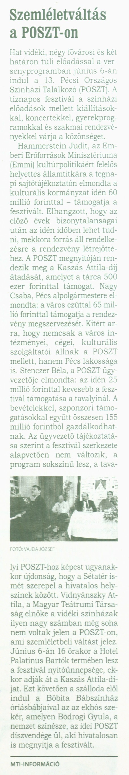 Szemléletváltás a POSZT-on