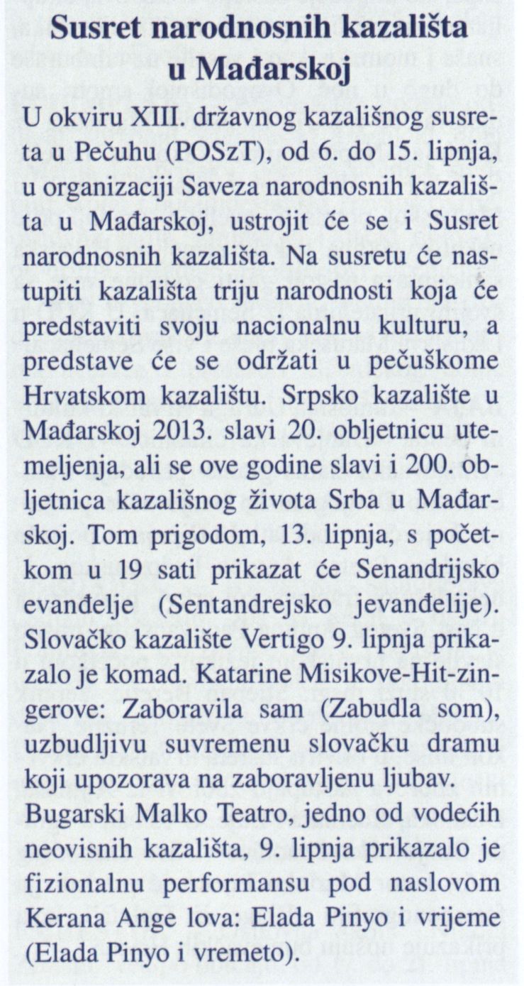 Susret narodnosnih kazališta u Mađarskoj