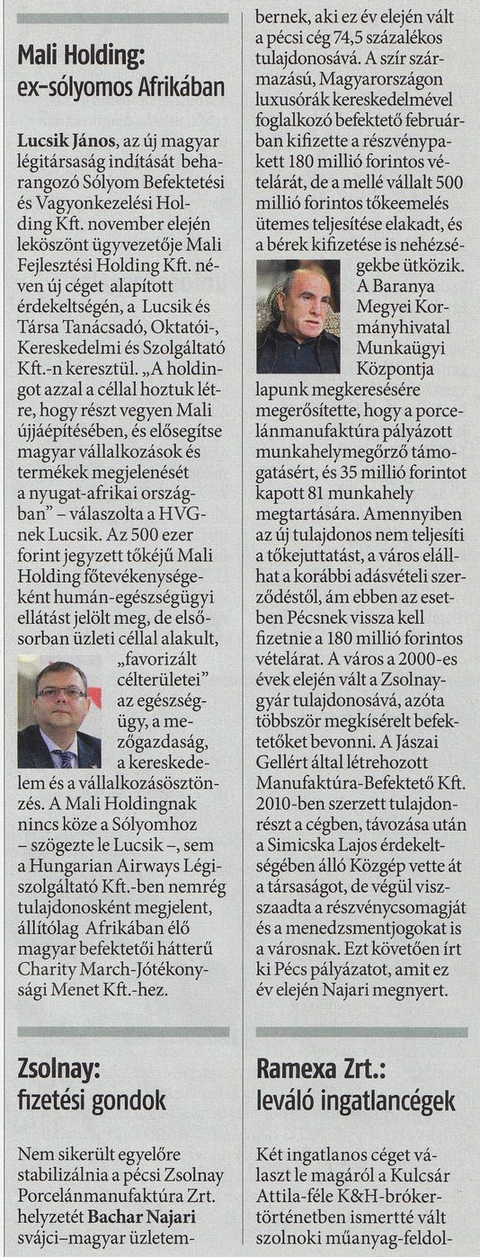 Zsolnay: fizetési gondok