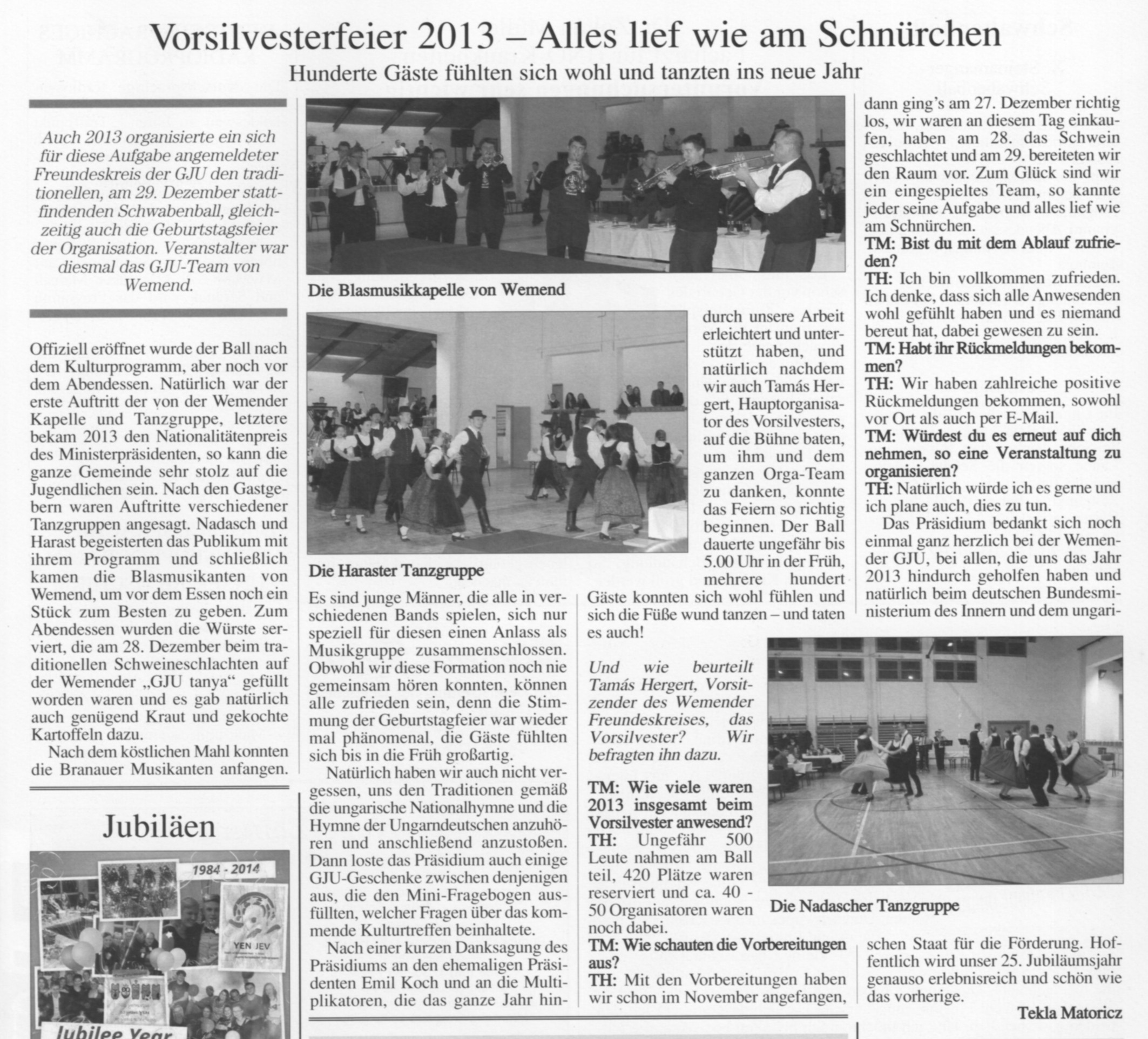 Vorsilvesterfeier 2013 - Alles lief wie am Schnürchen