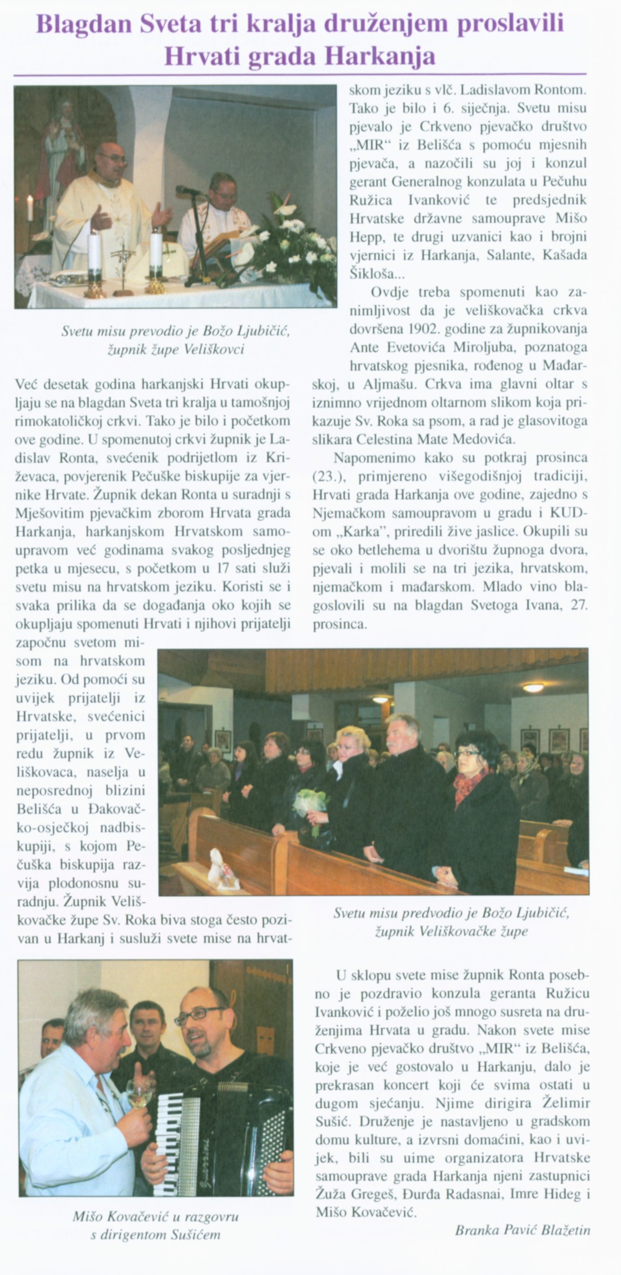 Blagdan Sveta tri kralja druženjem proslavili Hrvati grada Harkanja