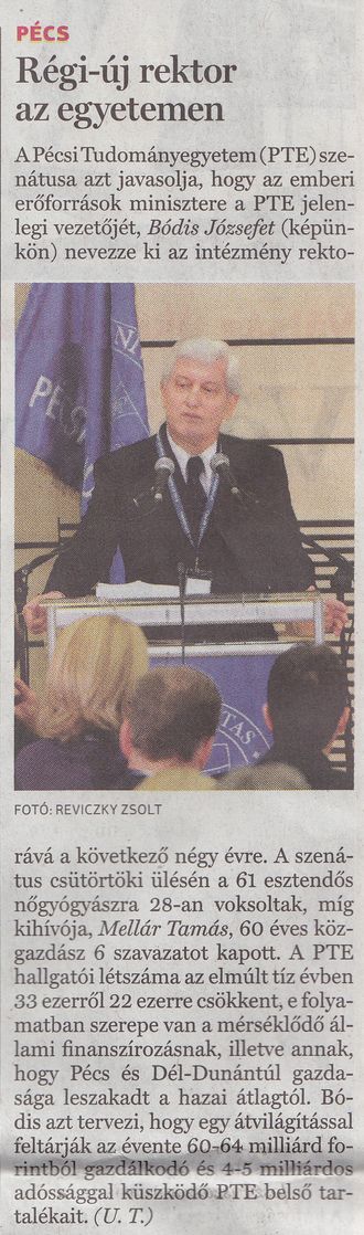 Régi-új rektor az egyetemen