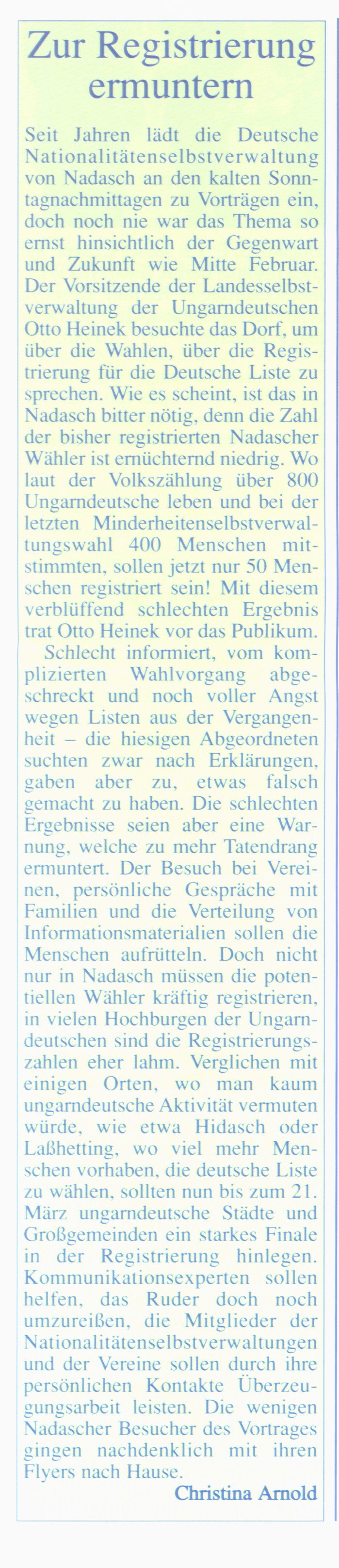 Zur Registrierung ermuntern