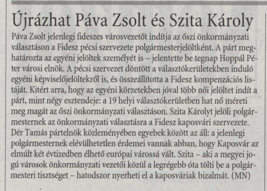 Újrázhat Páva Zsolt és Szita Károly
