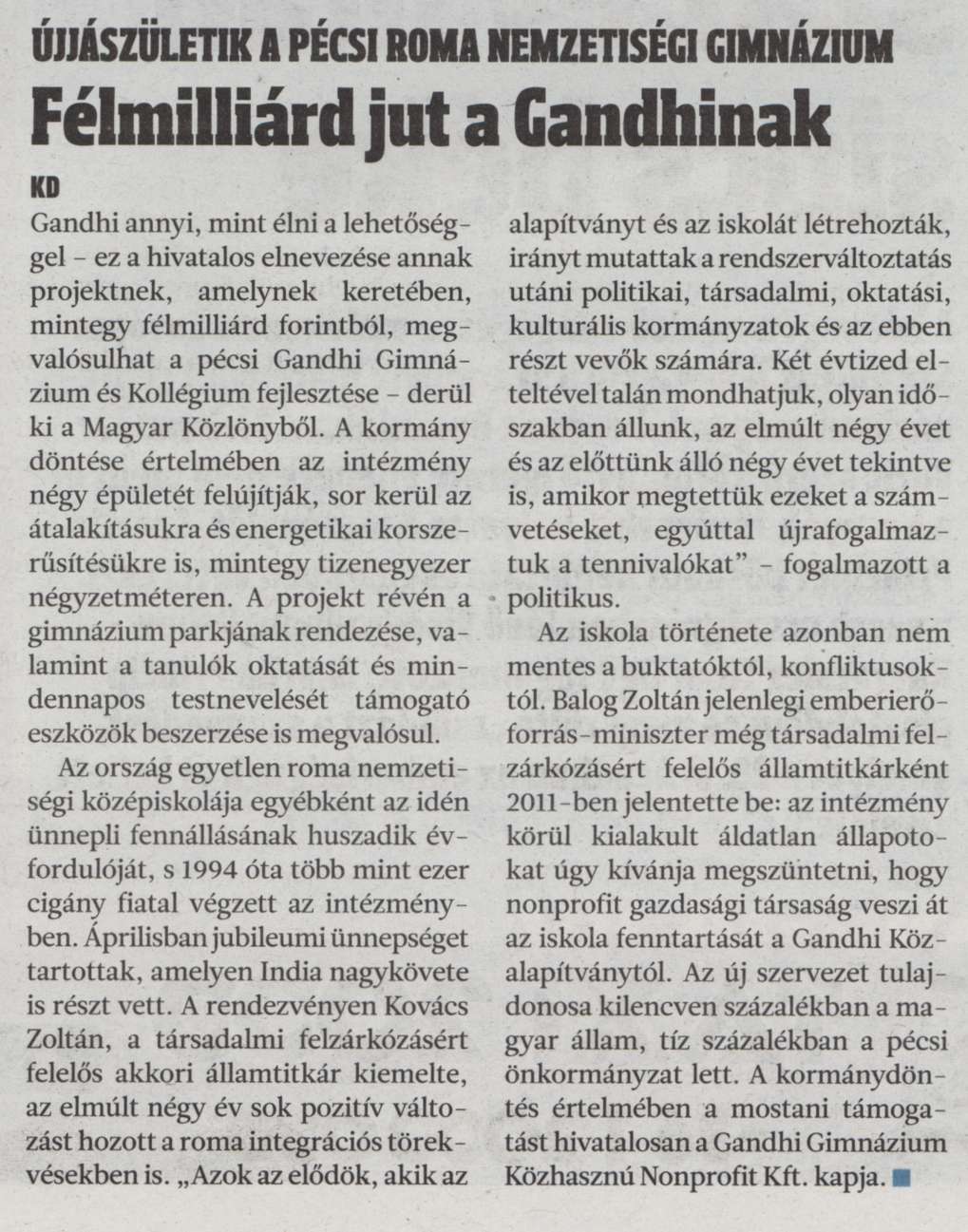 Félmilliárd a Gandhira