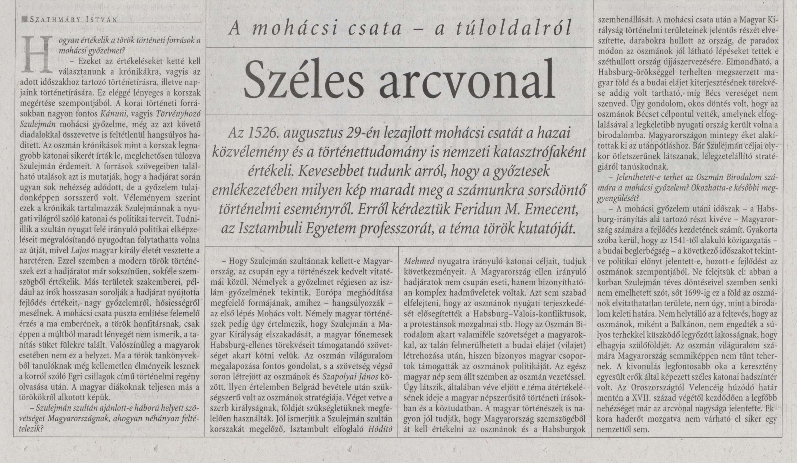 Széles arcvonal A mohácsi csata a túloldalról