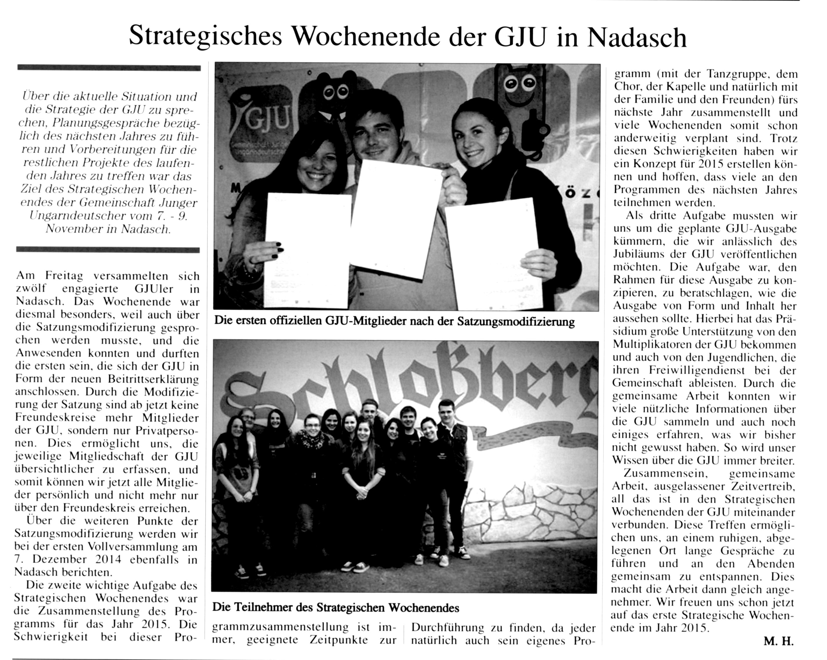 Strategisches Wochenende der GJU in Nadasch