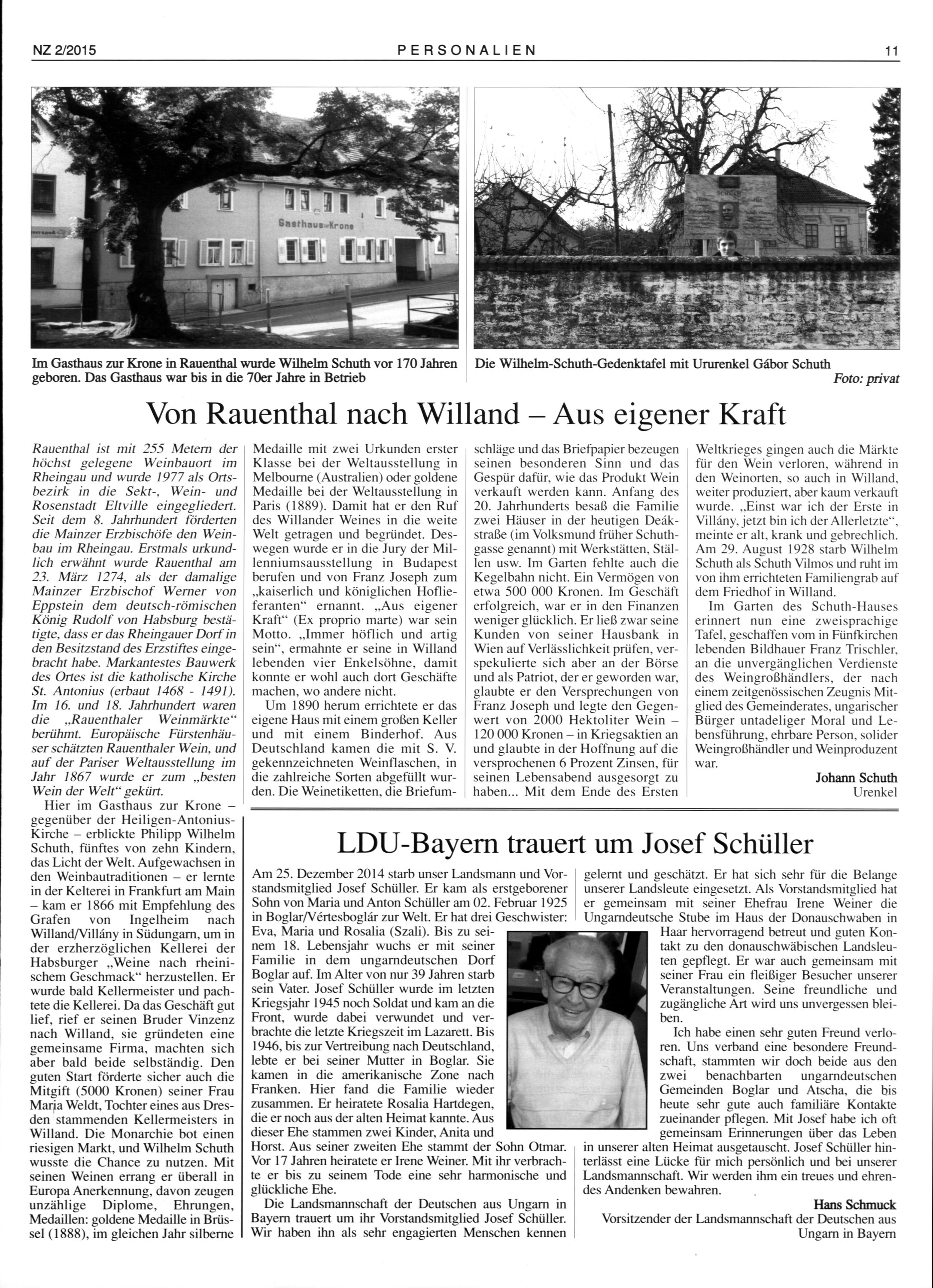 Von Rauenthal nach Willand - Aus eigener Kraft