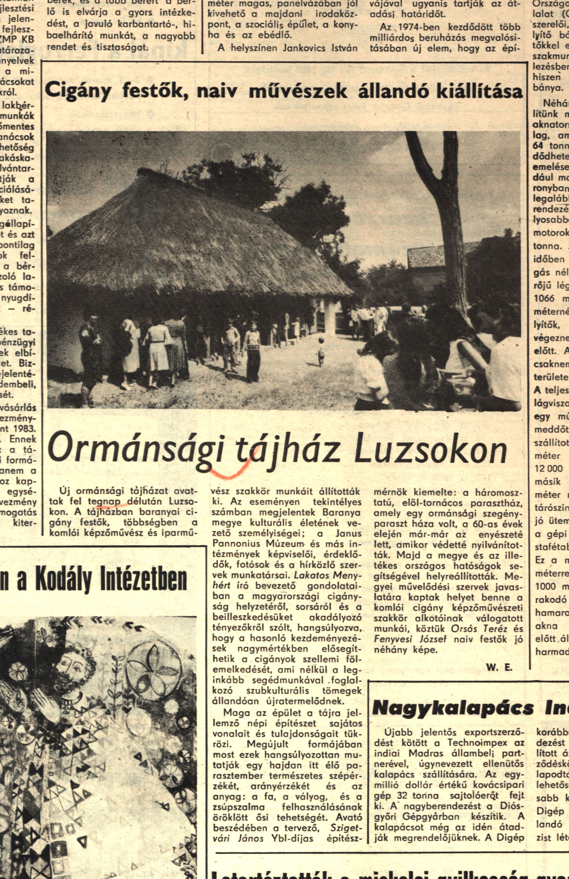 Cigány festők, naív művészek állandó kiállítása Ormánsági tájház Luzsokon /W. E.