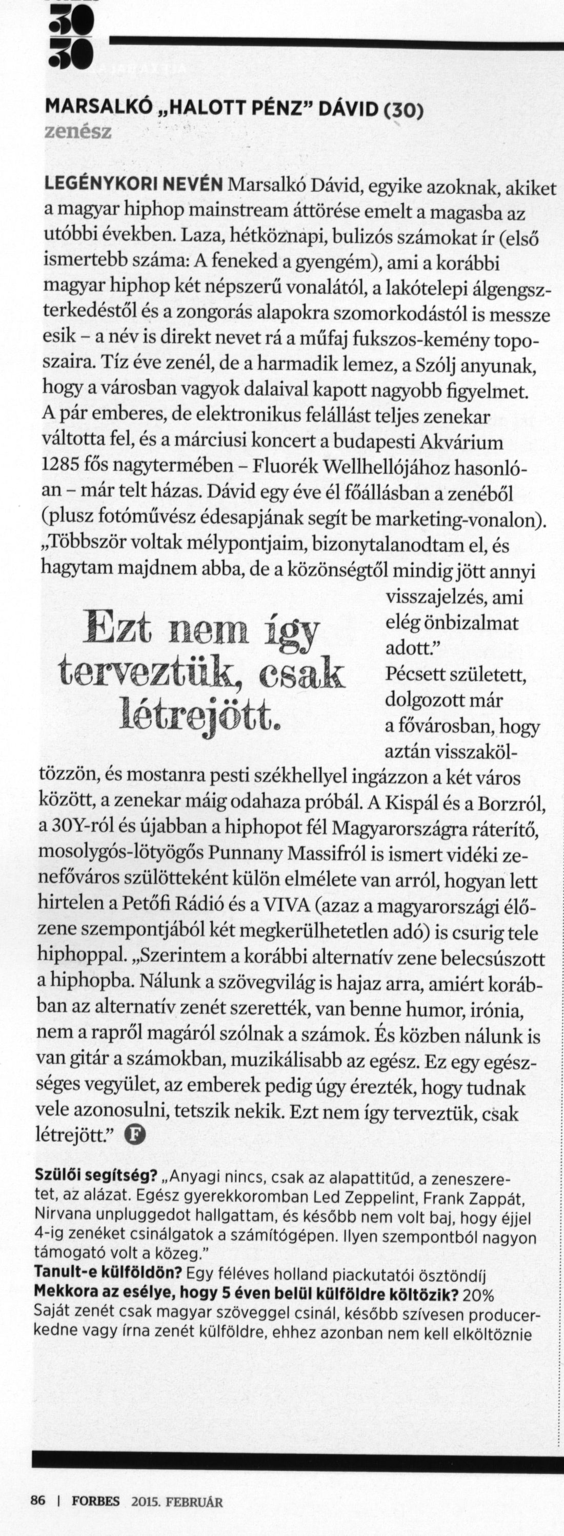 30 sikeres magyar 30 alatt Marsalkó "Halott Pénz" Dávid