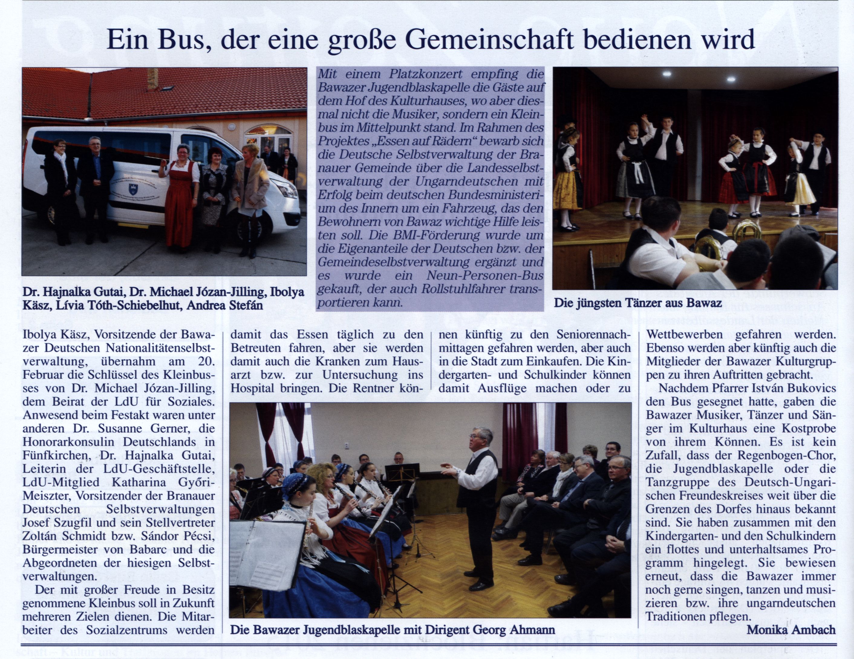 Ein Bus, der eine große Gemeinschaft bedien wird