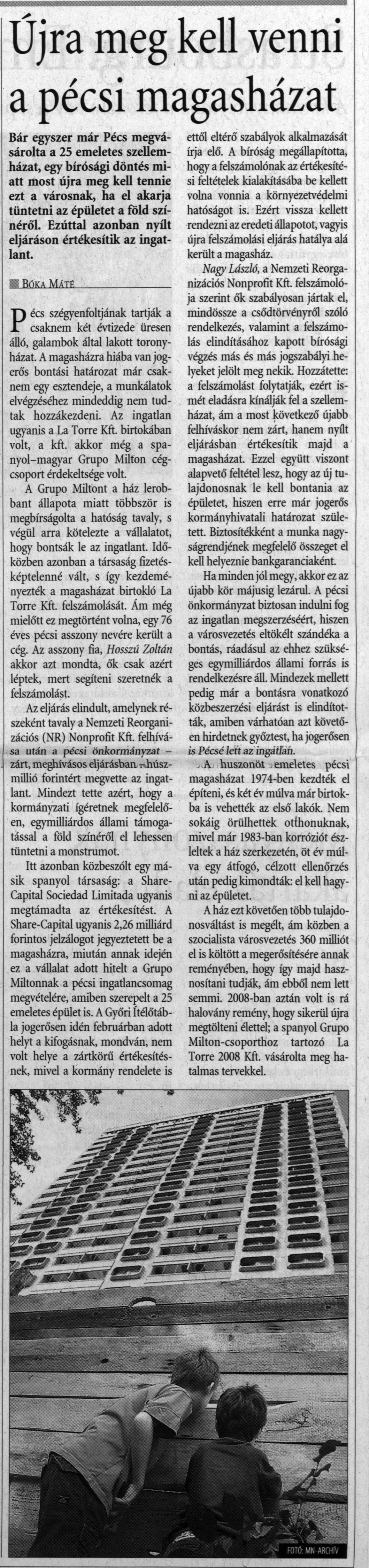 Újra meg kell venni a pécsi magasházat