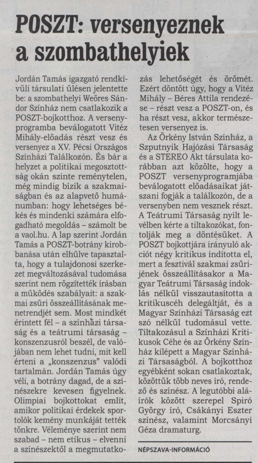 POSZT: Versenyeznek a Szombathelyiek