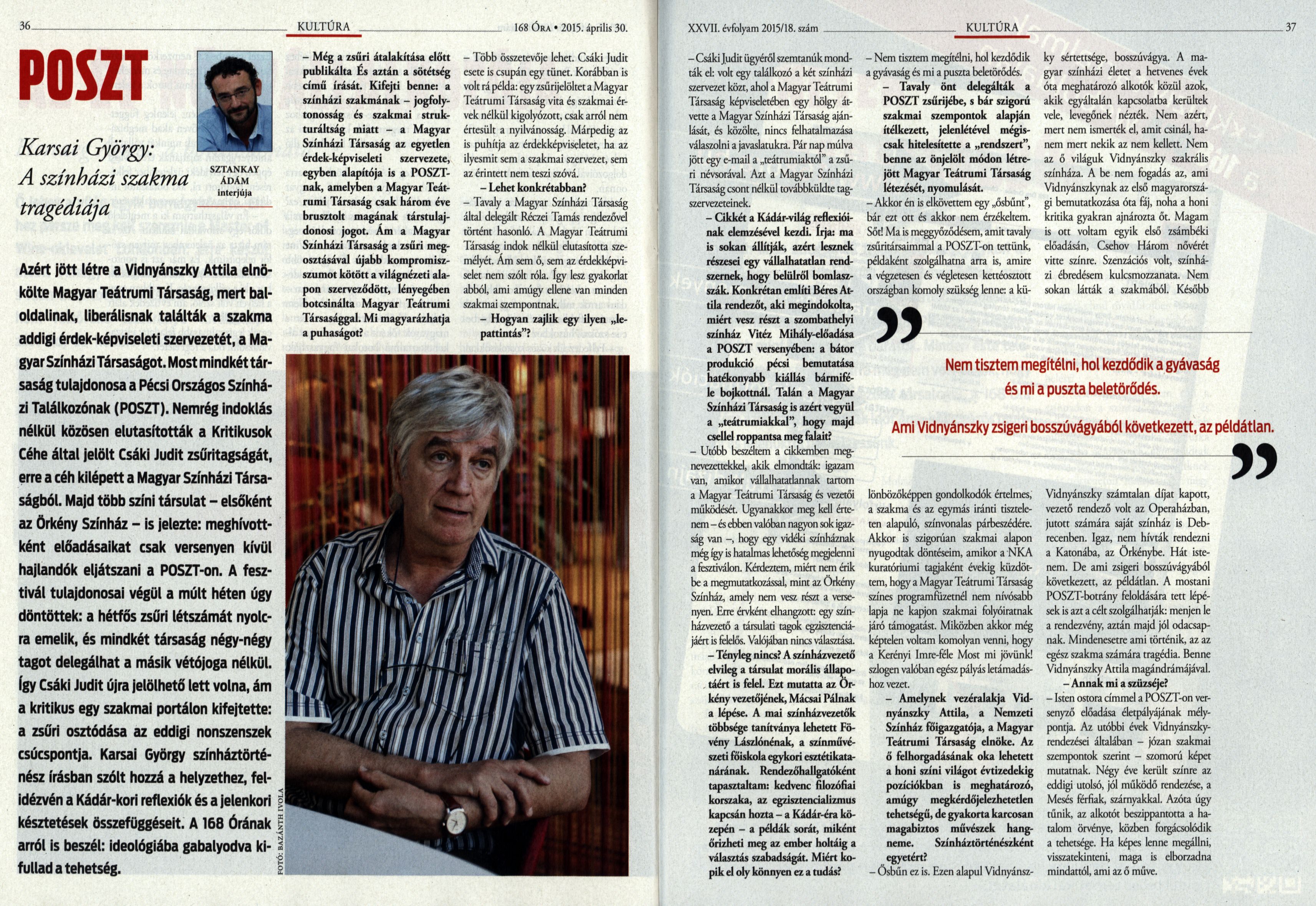 POSZT A színházi szakma tragédiája