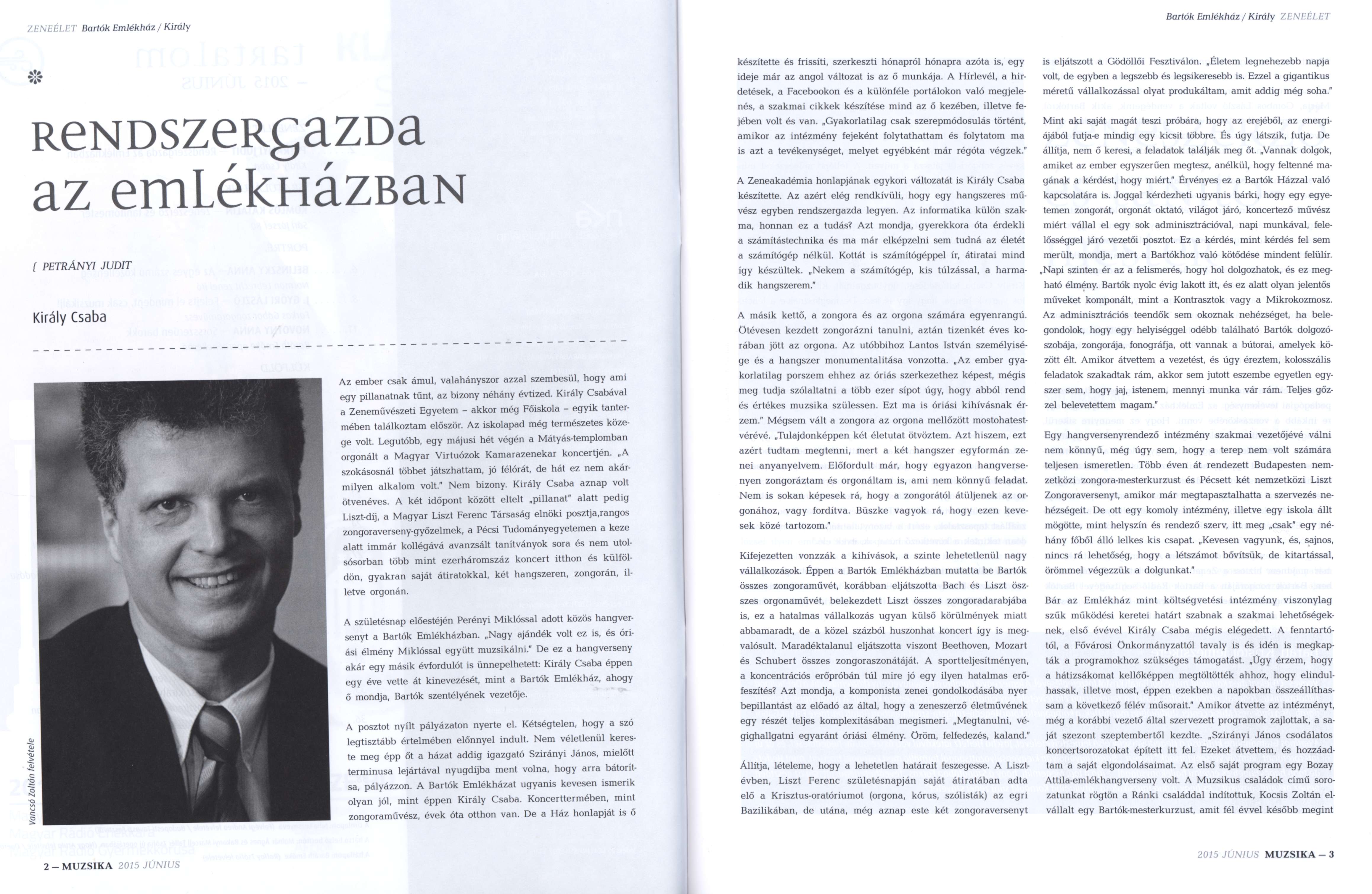 Rendszergazda az emlékházban :Király Csaba