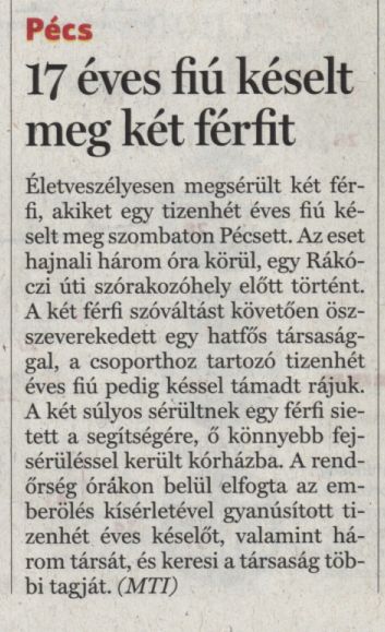 17 éves fiú késelt meg két férfit