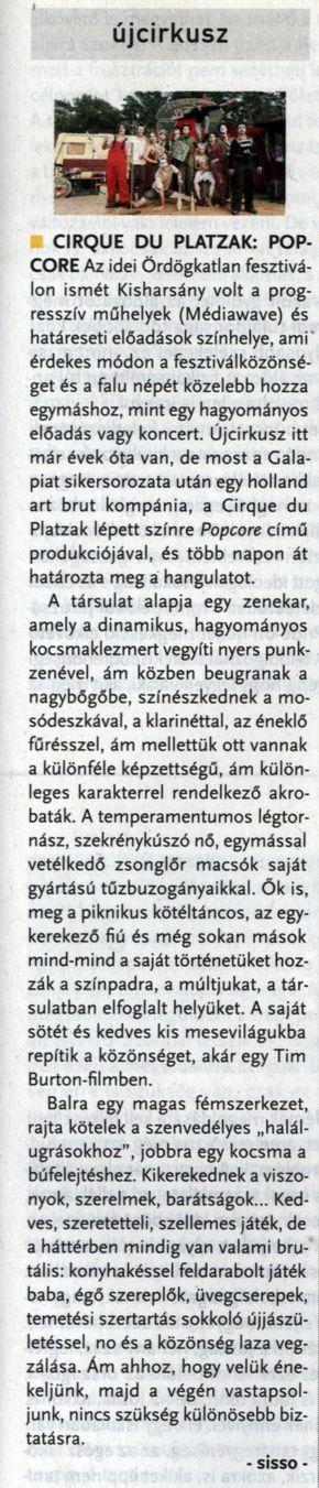Cirque du Platzak: Popcore /-sisso-