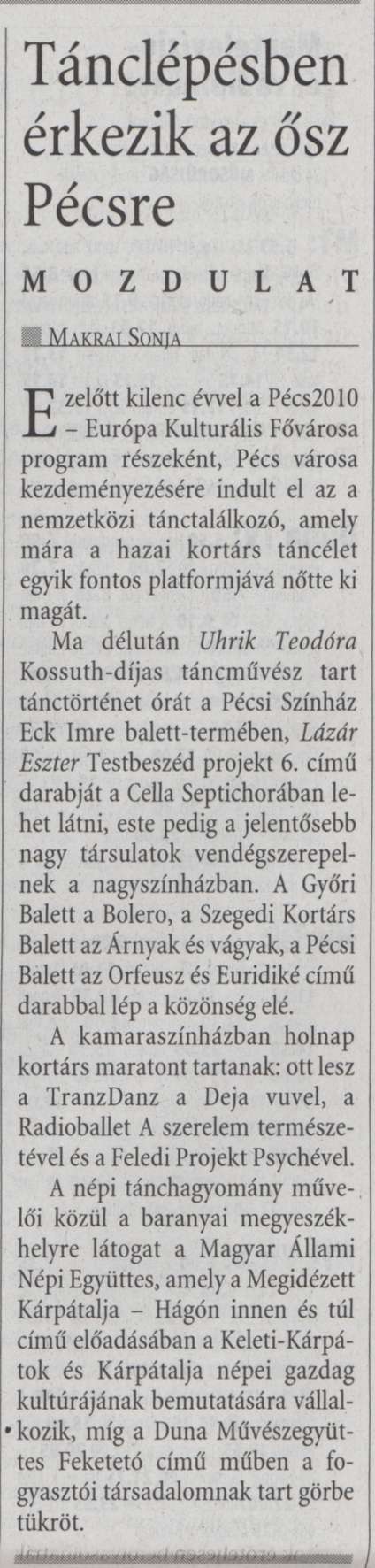 Tánclépésben érkezik az ősz Pécsre