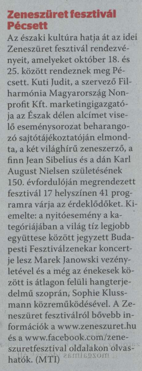 Zeneszüret fesztivál Pécsett