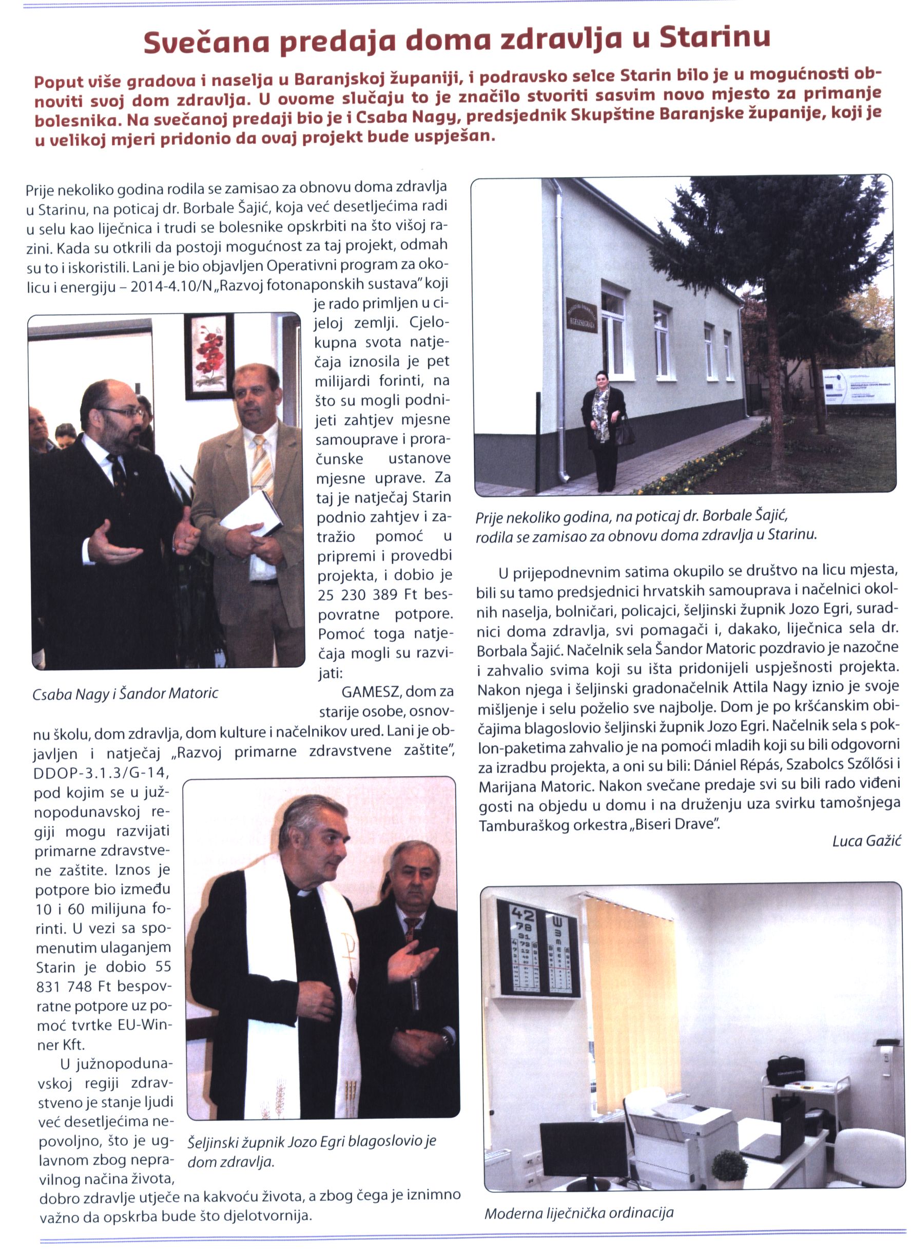 Svečana predaja doma zdravlja u Starinu
