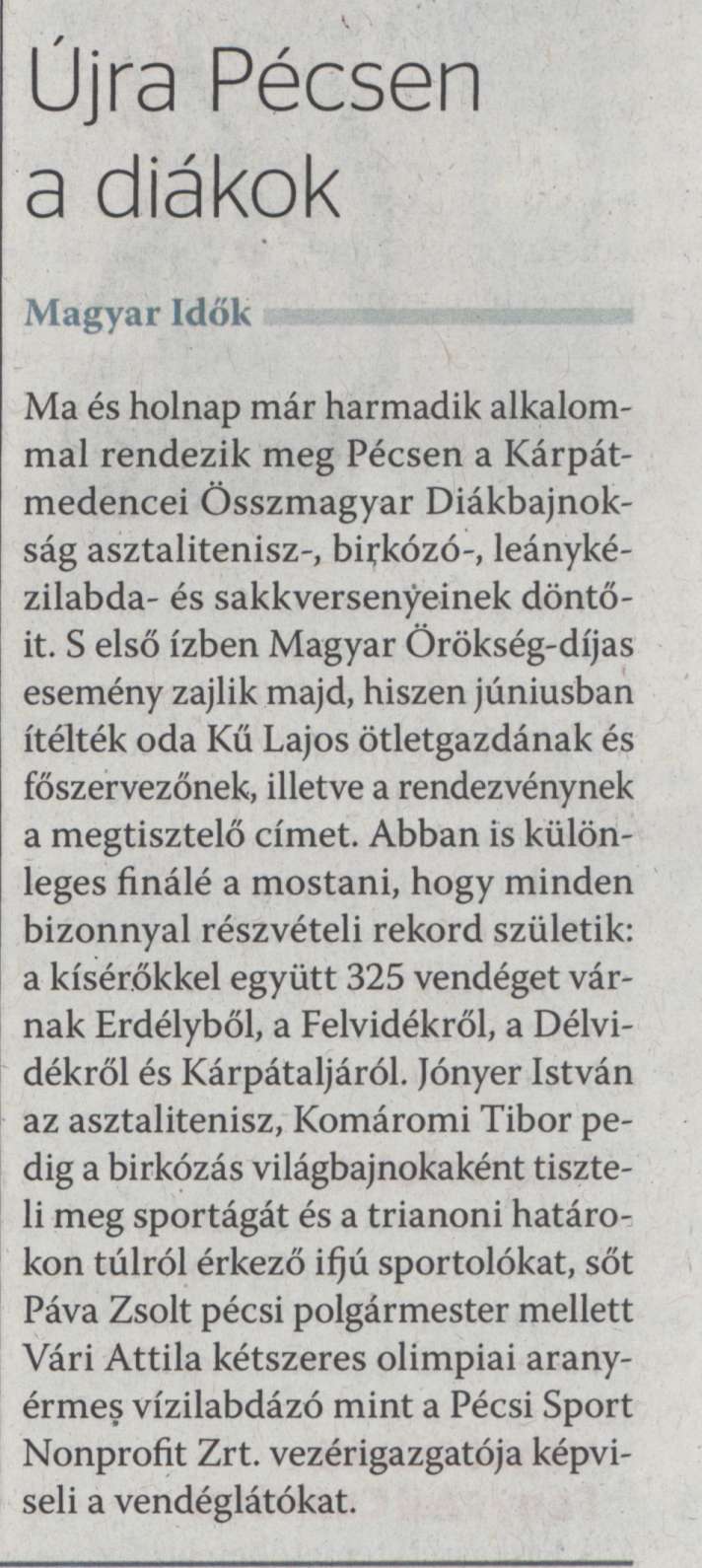 Újra Pécsen a diákok