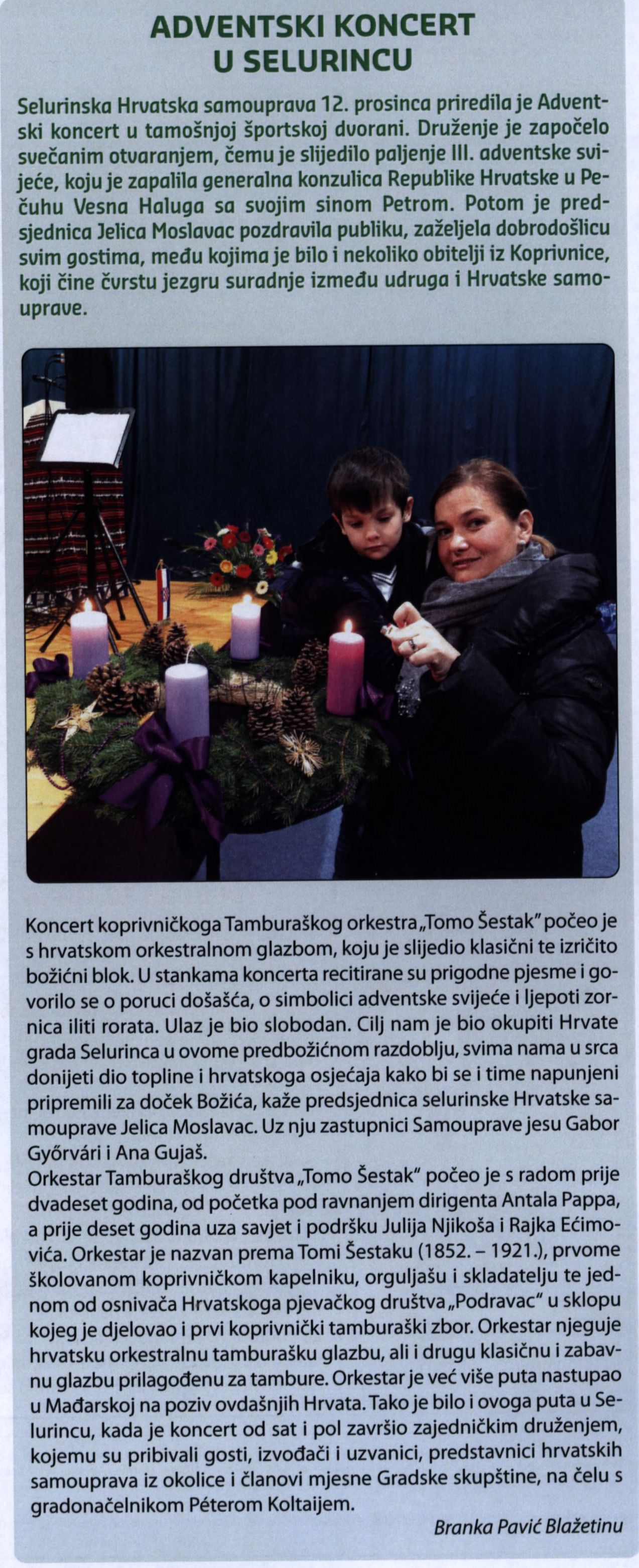 Adventski koncert u Selurincu