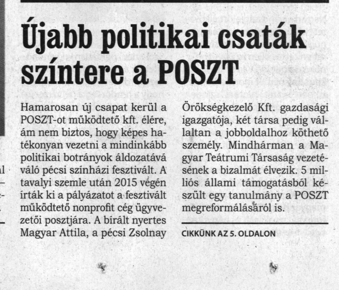 Újabb politikai csaták színtere a POSZT