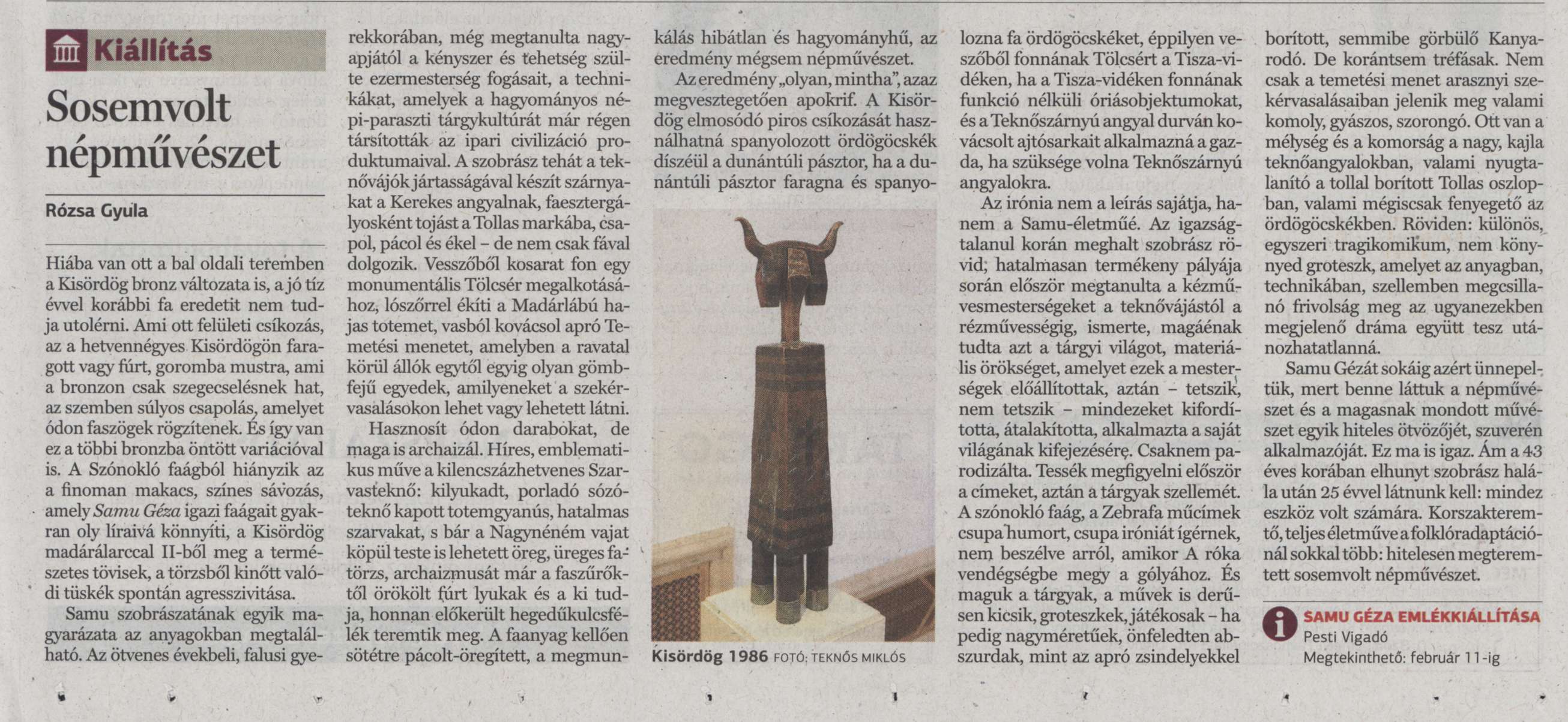 Sosemvolt népművészet