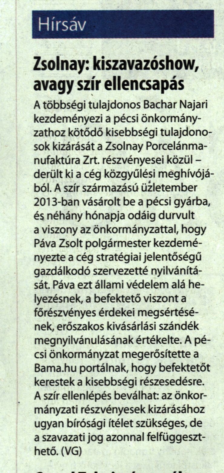 Zsolnay: kiszavazóshow, avagy szír ellencsapás