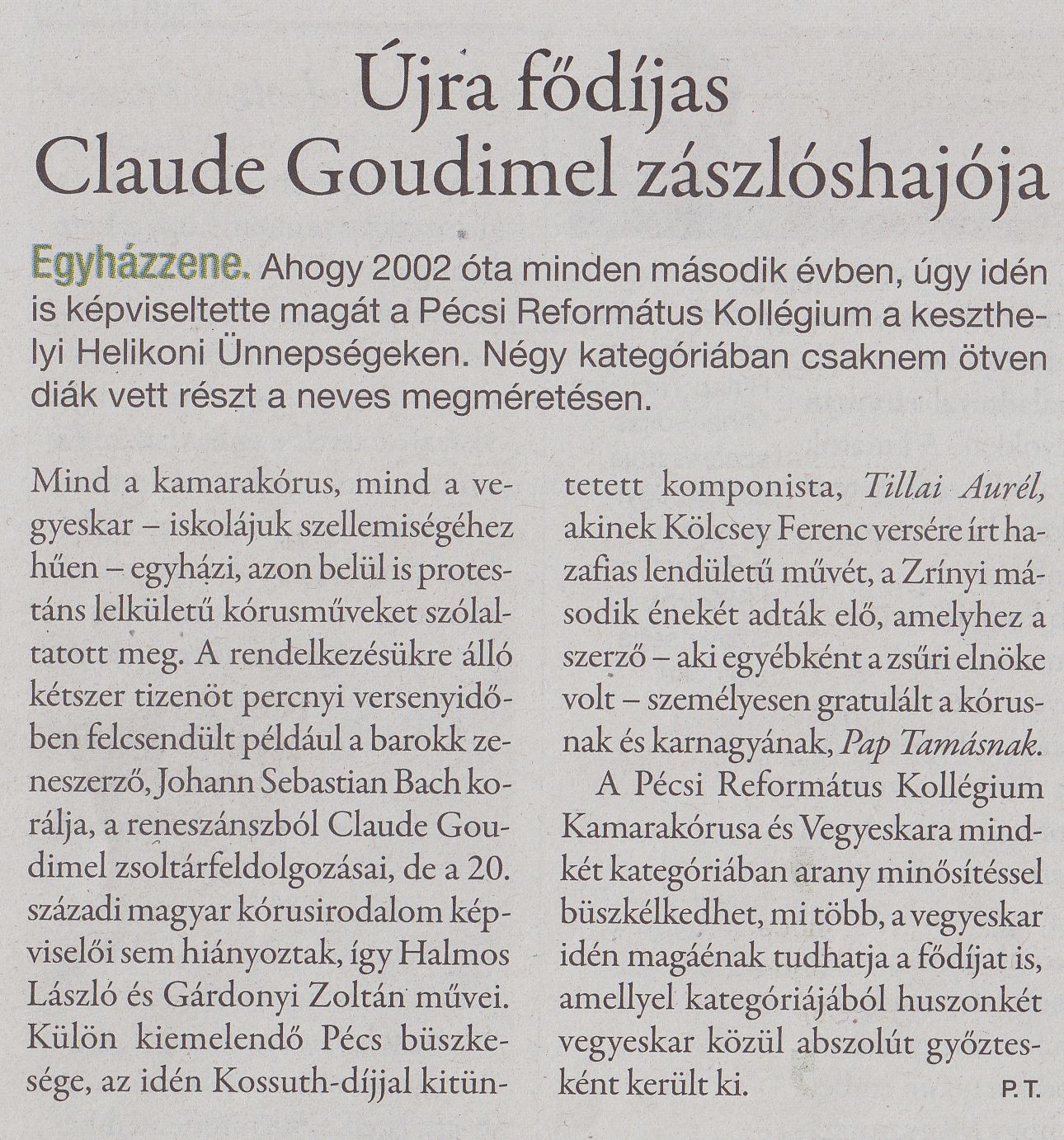 Újra fődíjas Claude Godimel zászlóshajója