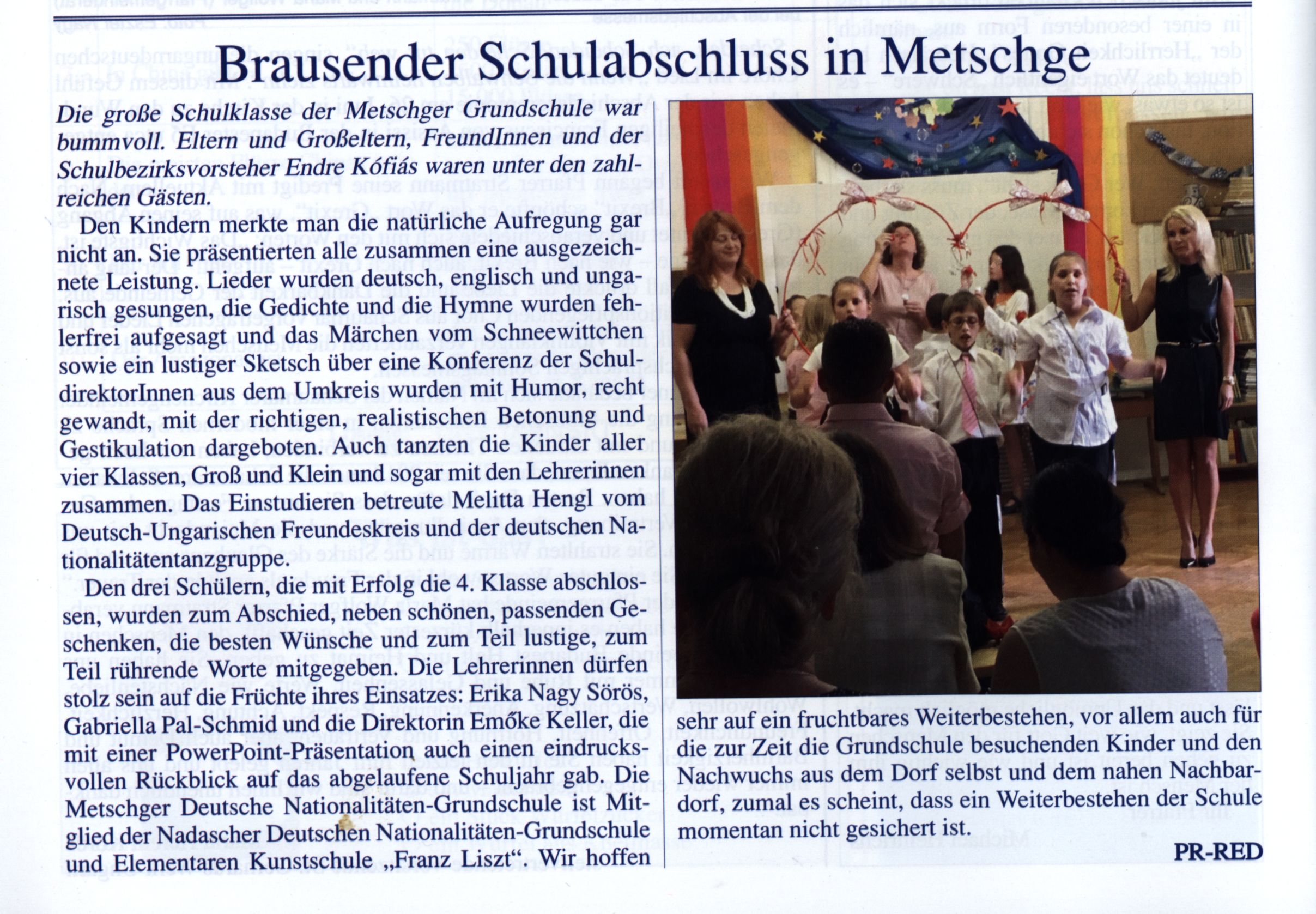 Brausender Schulabschkuss in Metschge