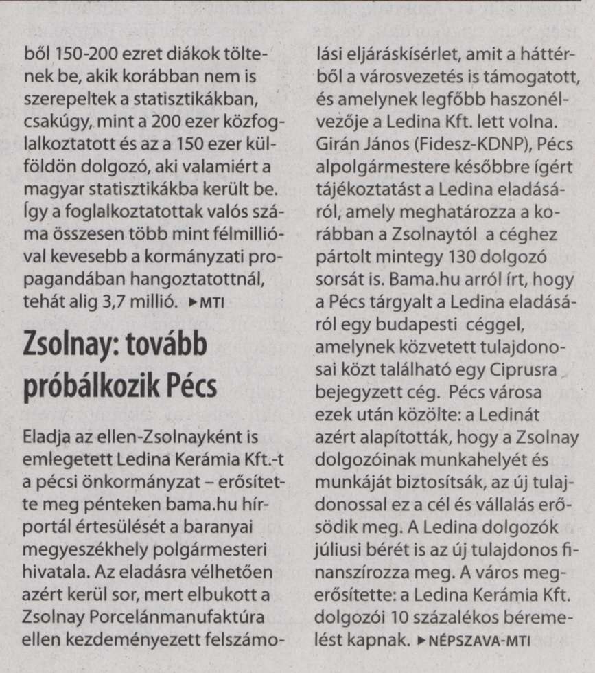 Zsolnay: tovább próbálkozik Pécs