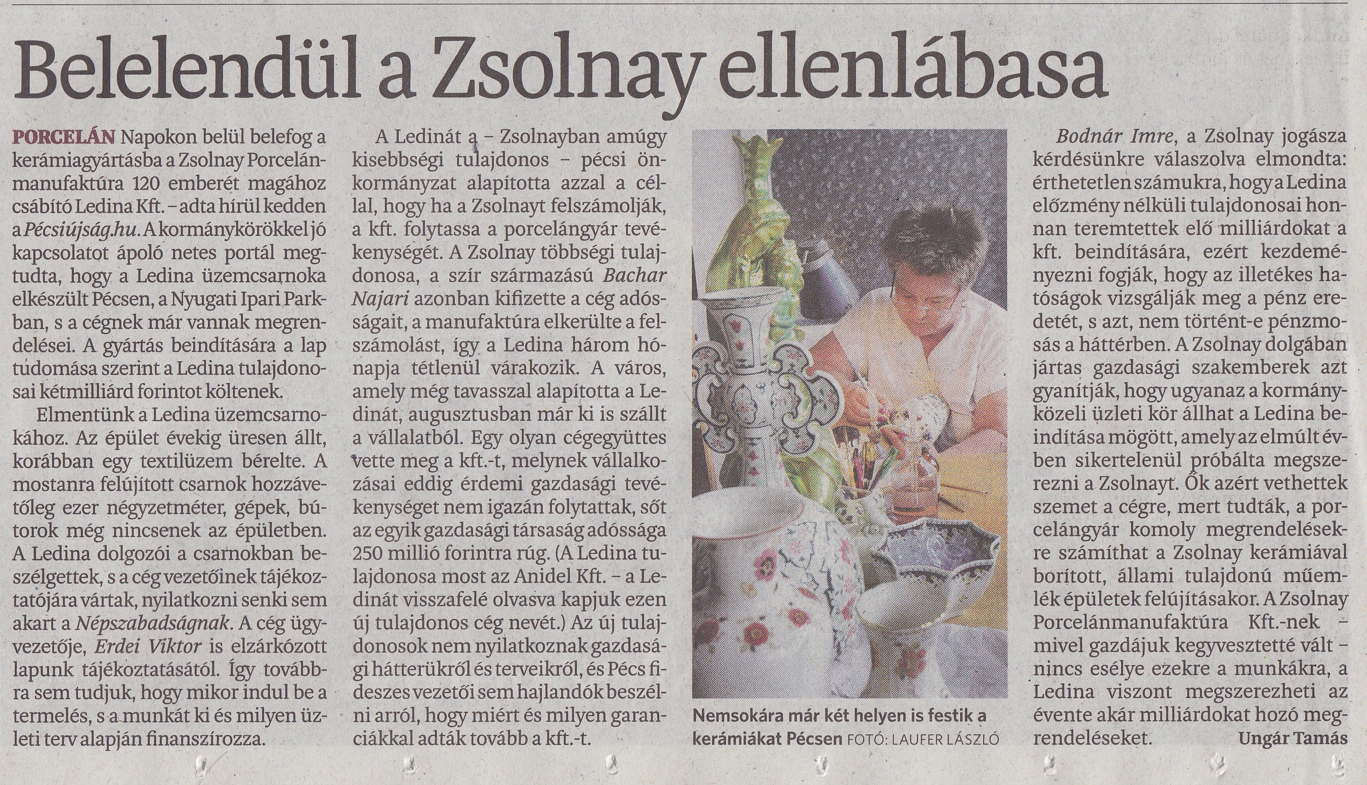 Belelendül a Zsolnay ellenlábasa