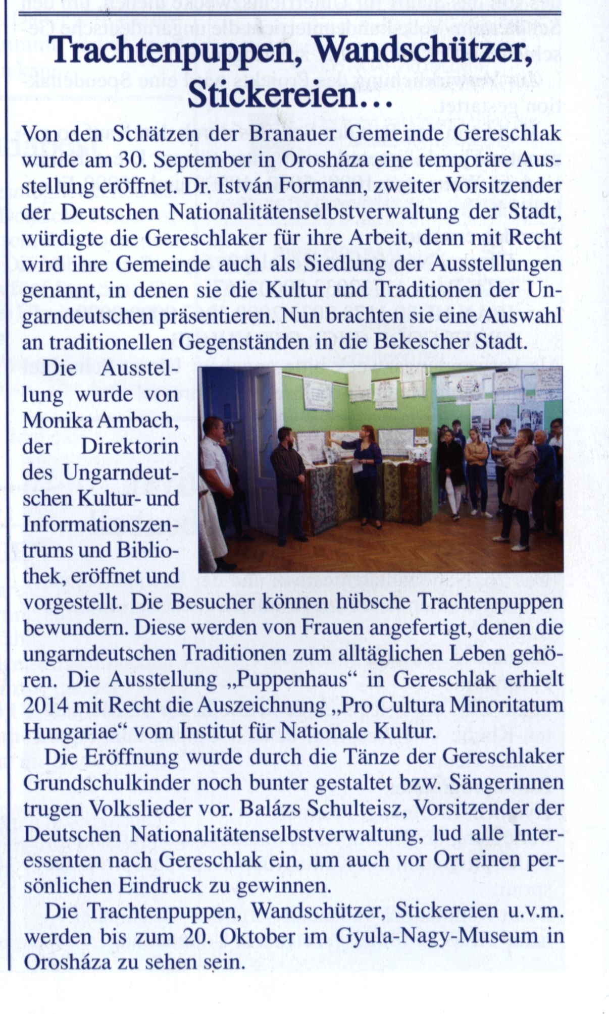 Trachtenpuppen, Wandschützer, Stickereien...