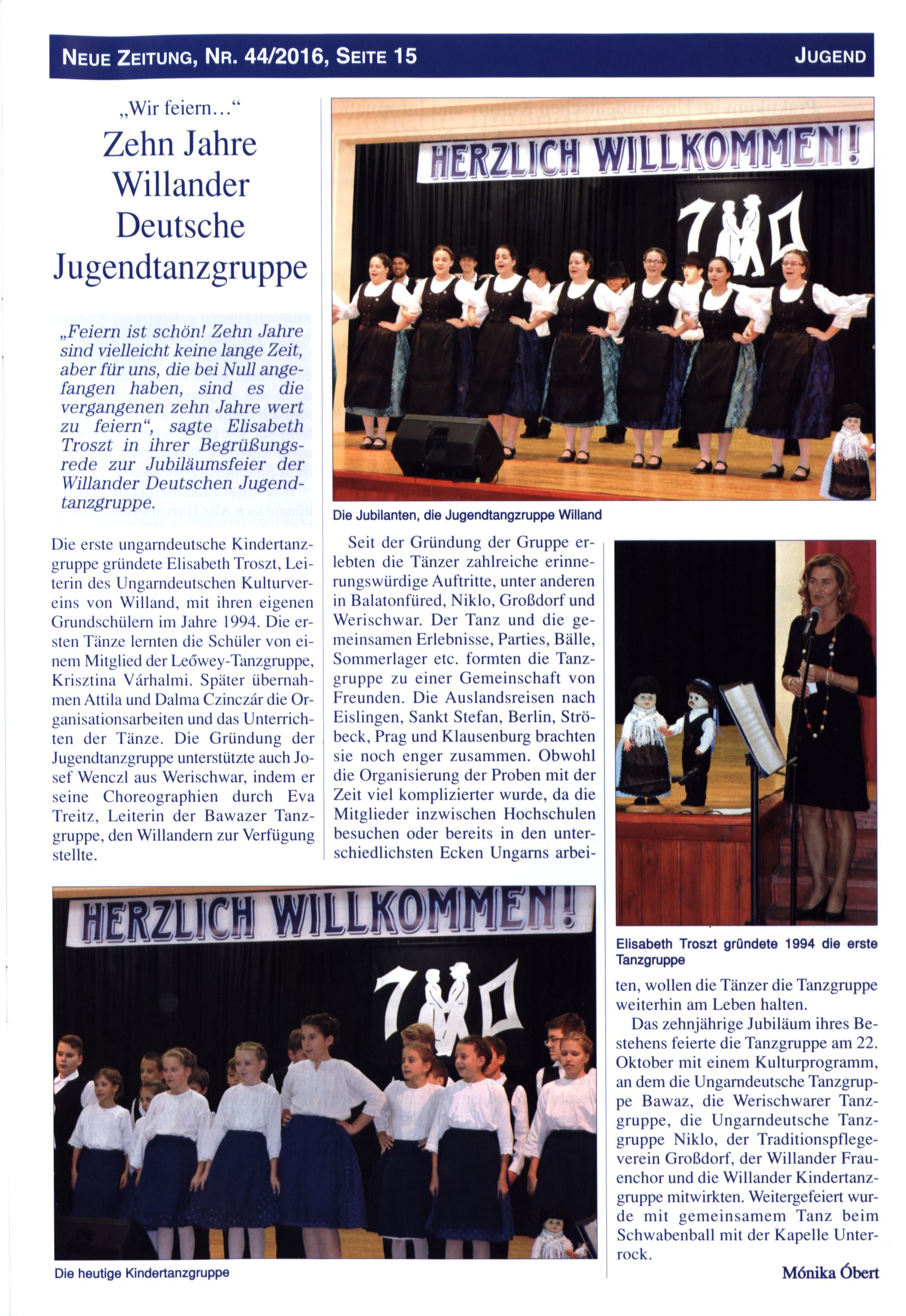 Zehn Jahre Willander Deutsche Jugendtanzgruppe