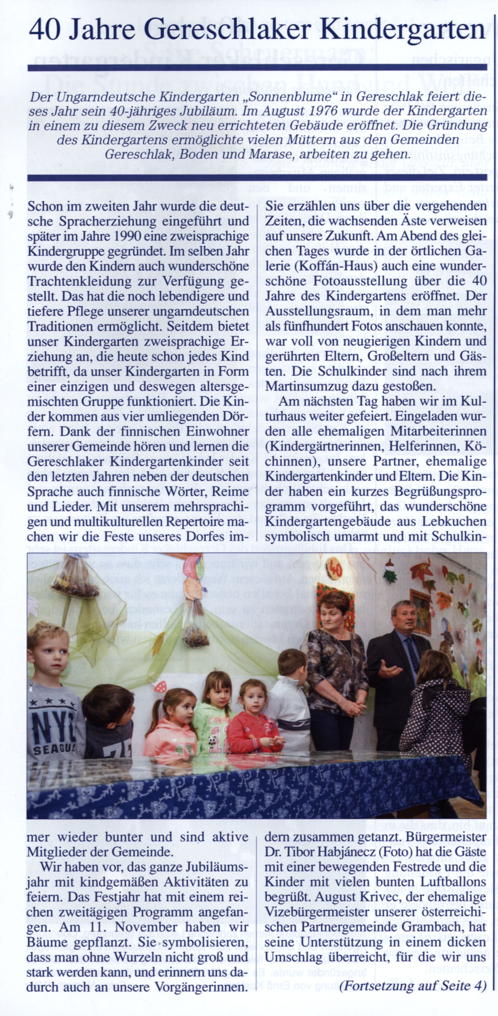 40 Jahre Gereschlaker Kindergarten